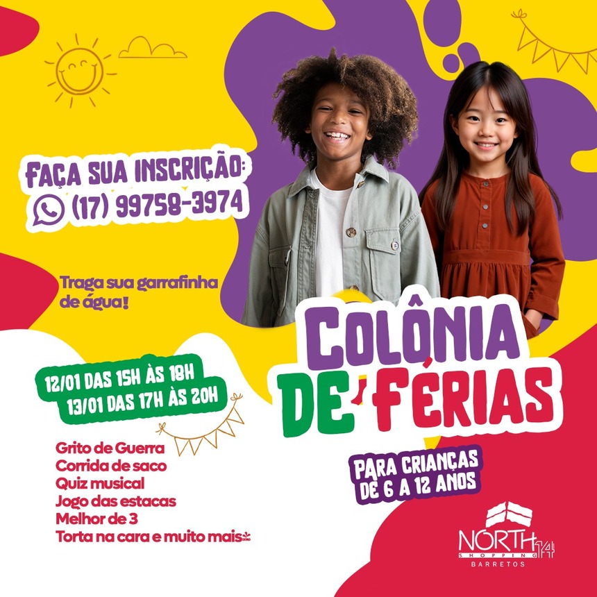 Imagem JPG, Colônia de Férias do North Shopping promove atividades lúdicas e brincadeiras