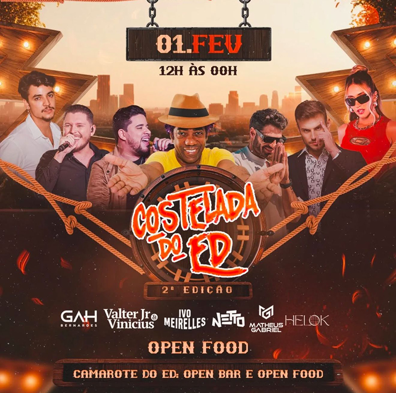 Imagem JPG, Ivo Meirelles é atração principal da segunda edição da Costelada do Ed em Rio Preto