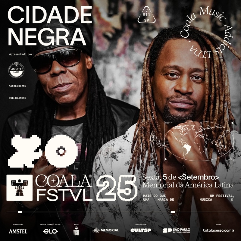 Imagem JPG, Coala Festival celebra o reggae brasileiro e anuncia a banda Cidade Negra como nova atração da edição de 2025