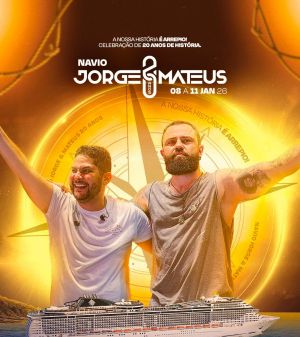 Imagem JPG, PromoAção e Jorge & Mateus anunciam o navio da dupla em janeiro de 2026