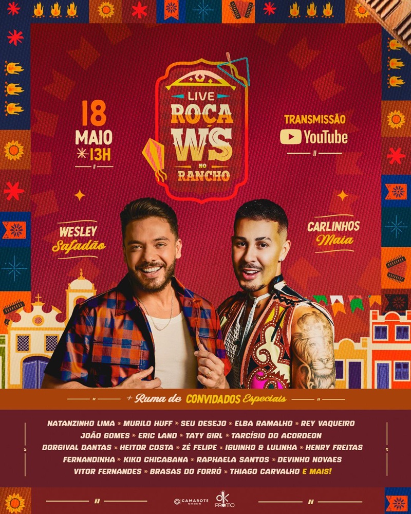 Imagem JPG, Wesley Safadão comanda a live 